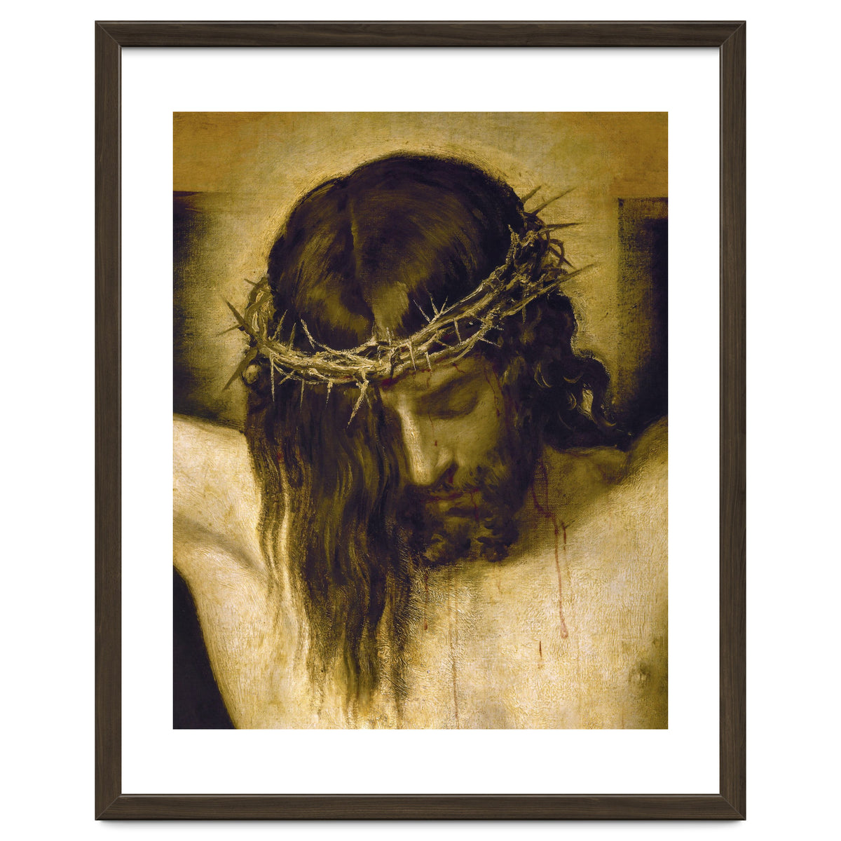 Crucified Christ (detail of the head). Cristo crucificado. Madrid, Prado museum.