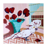 White cockatoo and black tulips (Print Only) thumbnail