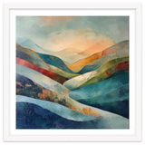 Abstract Mountain Landscape Painting with Textured Rolling Hills thumbnail