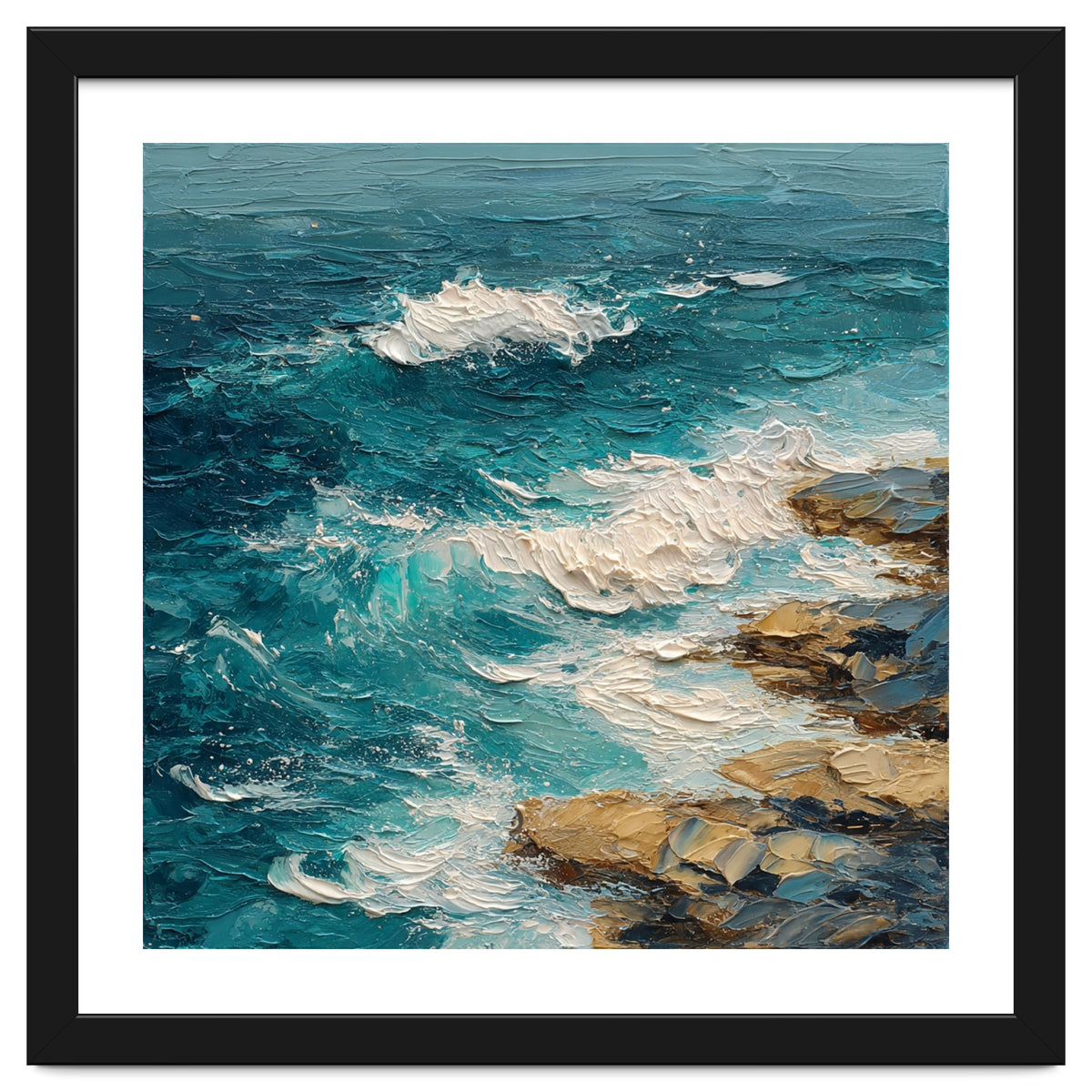 Dynamic Coastal Swell with Sculpted Turquoise Waves