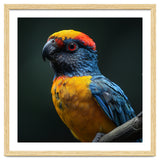 Close Up Colorful Parrot Perched On A Branch thumbnail