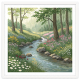 Vibrant Forest Stream Watercolor Painting thumbnail