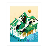 Grass Is Greener Wherever It Is Loved Positivity Nature Landscape Snow, Winter Mountains Painting Forest, Wild Travel Adventure (Print Only) thumbnail