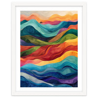 Abstract Rainbow Wave Landscape