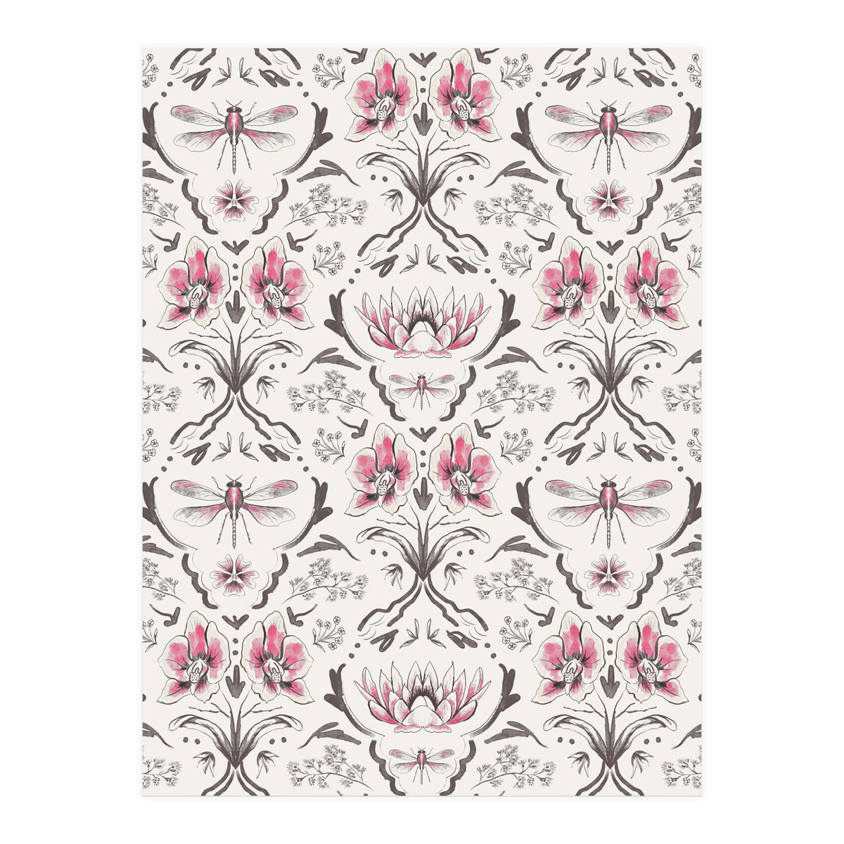 Bohemian Garden Pink Pattern (Print Only)