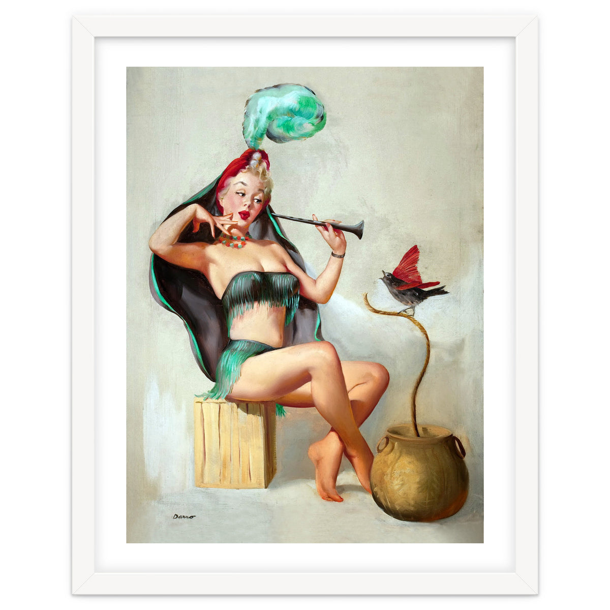 Pinup Sexy Girl Performing A Trick