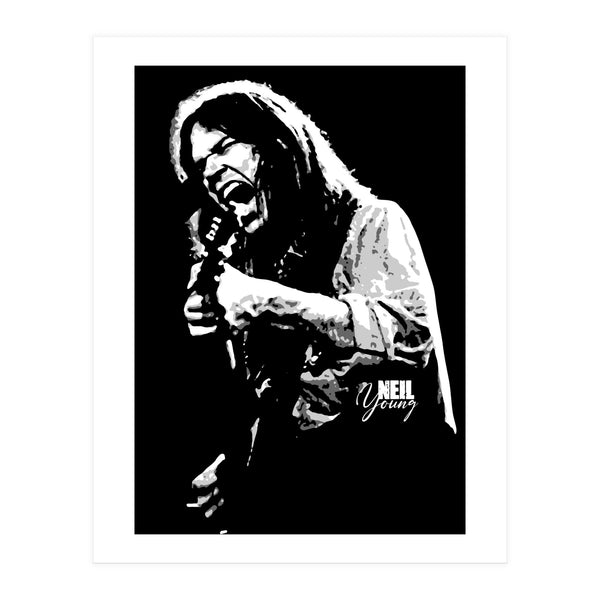 Neil Young Musician Legend in Grayscale 2 (Print Only)