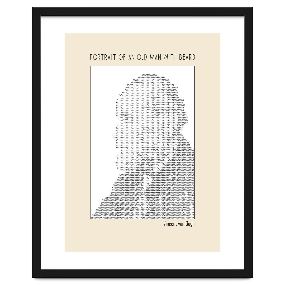 Portrait Of An Old Man With Beard – Ascii Art (vincent Van Gogh)