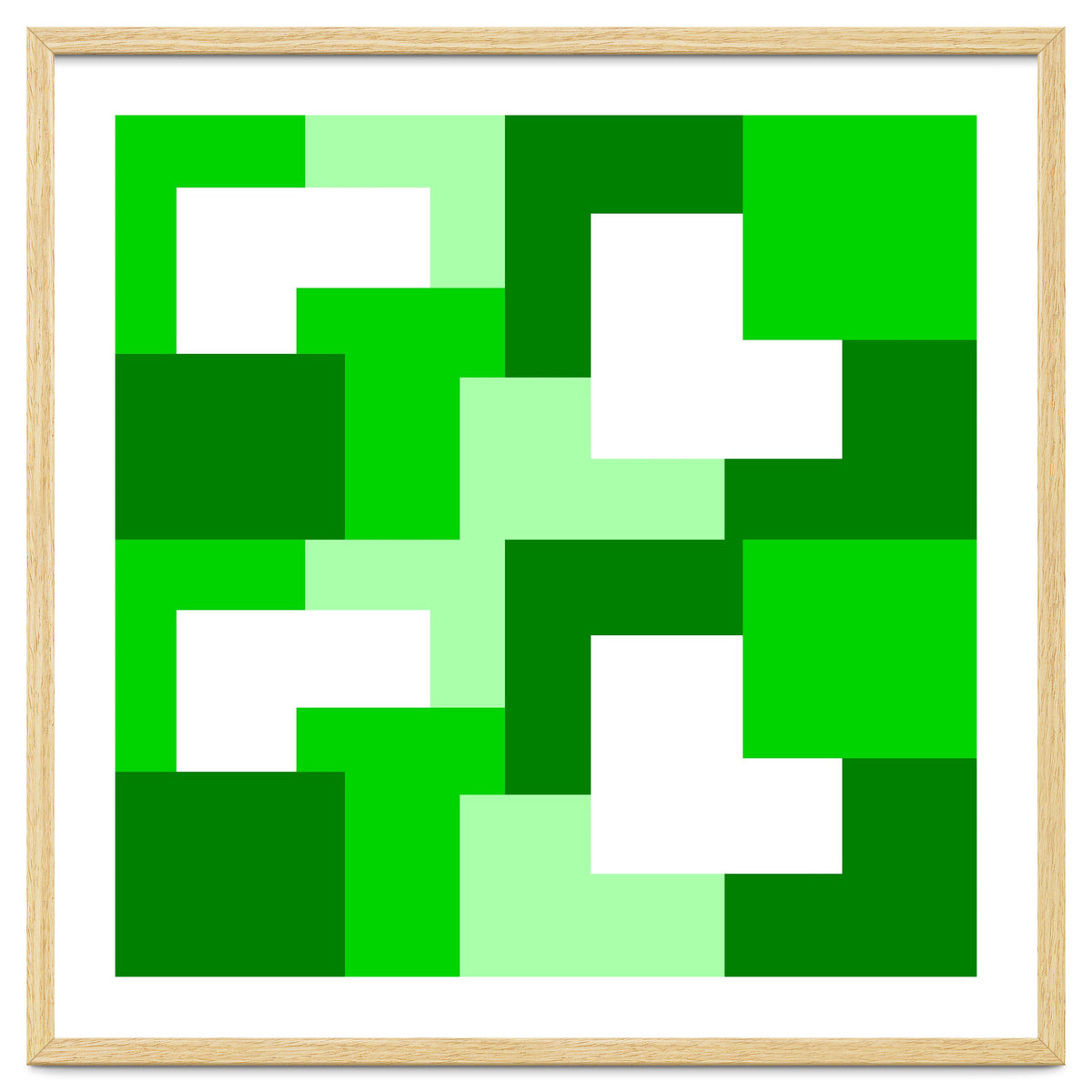 Green Abstract Square Tiles