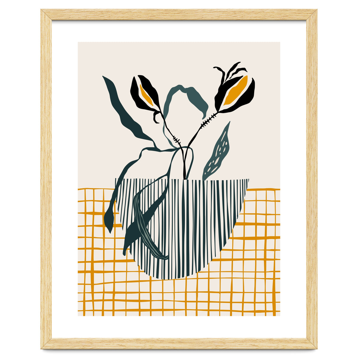 Midcentury plant pot light