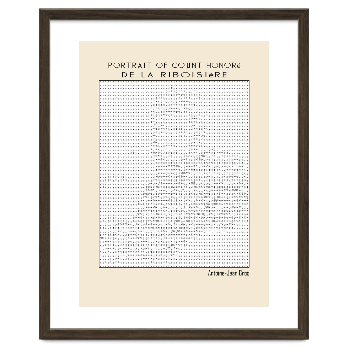 Portrait of Count Honoré de La Riboisière – Antoine-Jean Gros (ascii art)