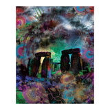 Stone Henge Vibrant Psychedelic Colors (Print Only) thumbnail