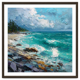 Coastal Turquoise Shoreline with Crashing Ocean Waves thumbnail