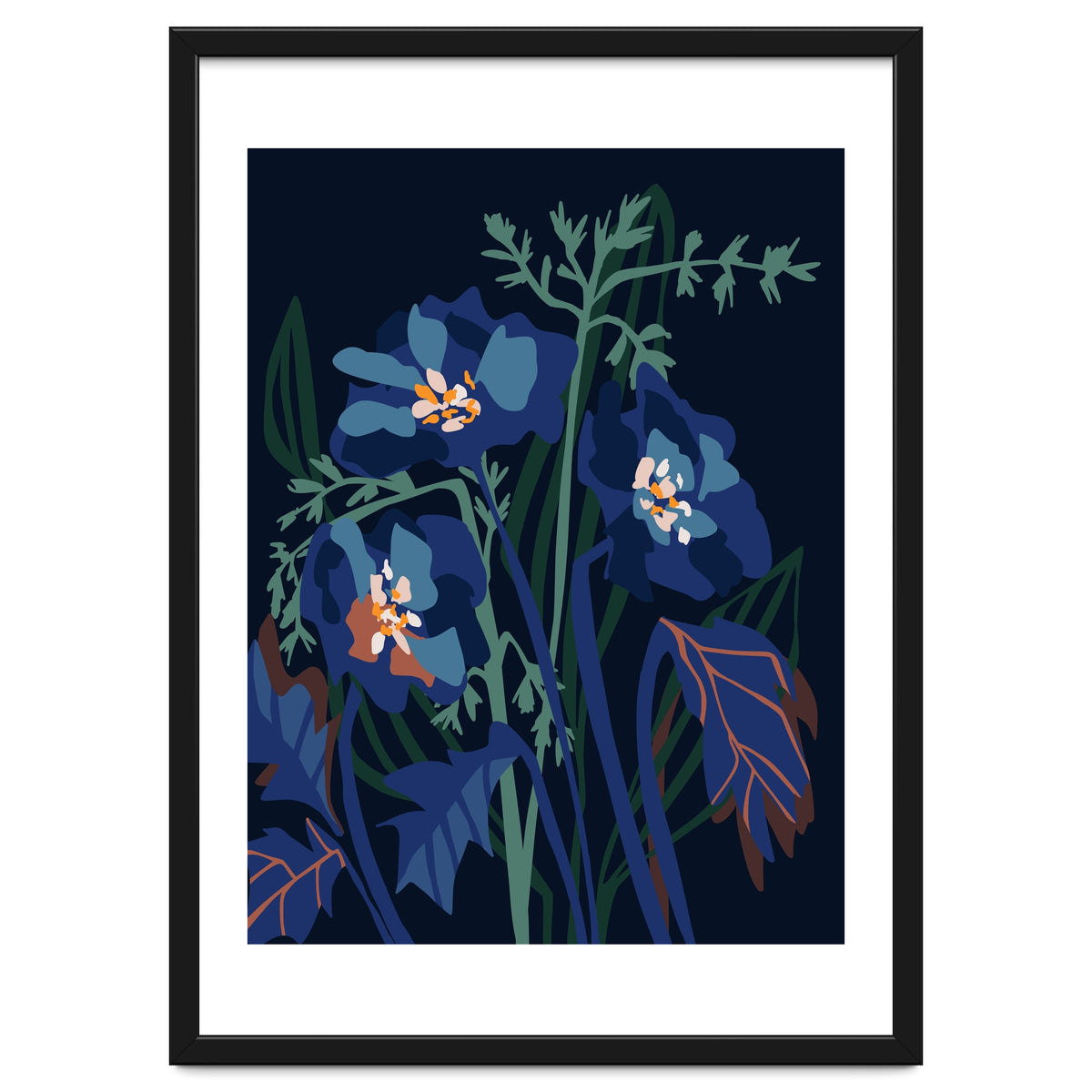 Wild Flowers Dark Midnight