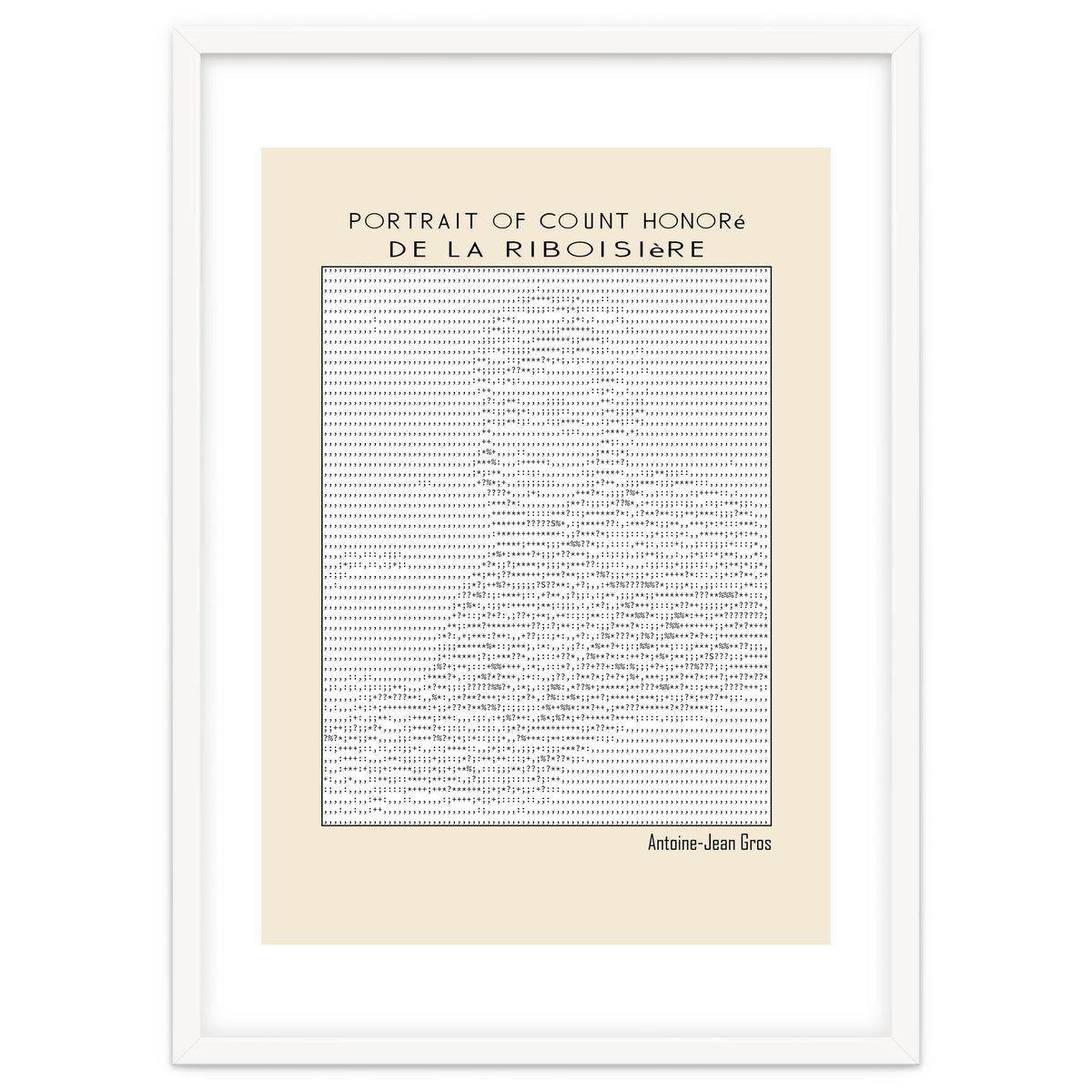 Portrait of Count Honoré de La Riboisière – Antoine-Jean Gros (ascii art)