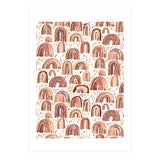 Cute Watercolor Rainbows Terracota (Print Only) thumbnail