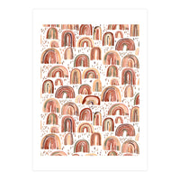 Cute Watercolor Rainbows Terracota (Print Only)