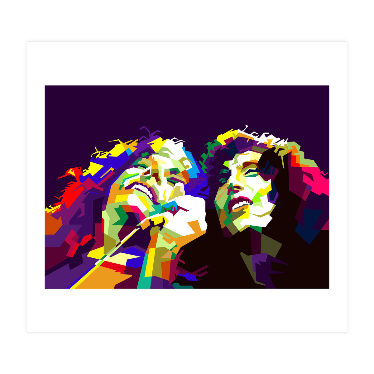 Robert Plant And Jimmy Page Pop Art WPAP (Print Only)