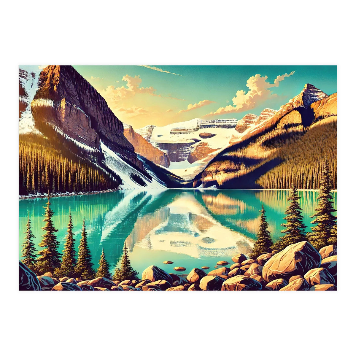 Vintage Lake Louise Banff Poster, Canada (Print Only)