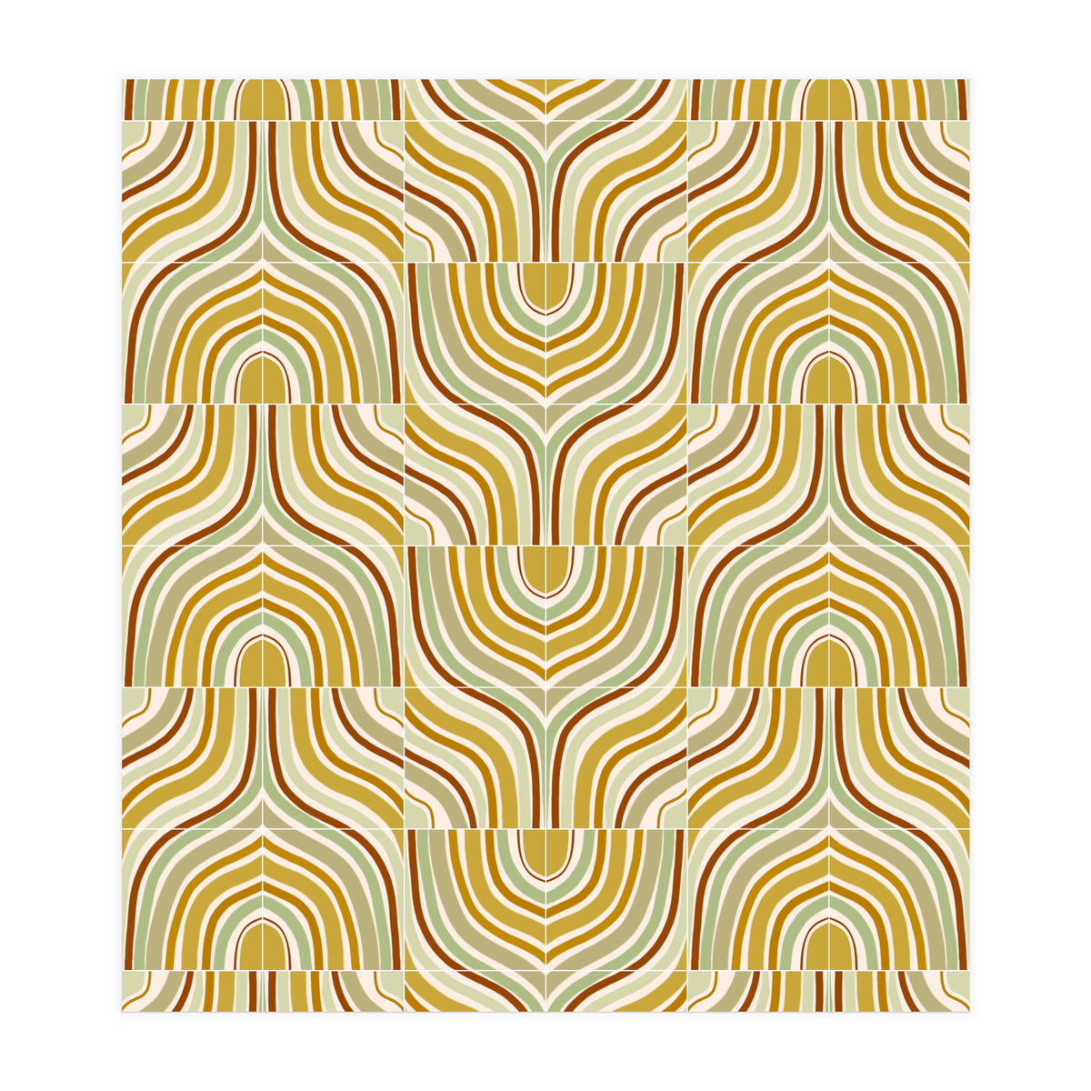 Ochre Marbled Tiles (Print Only)
