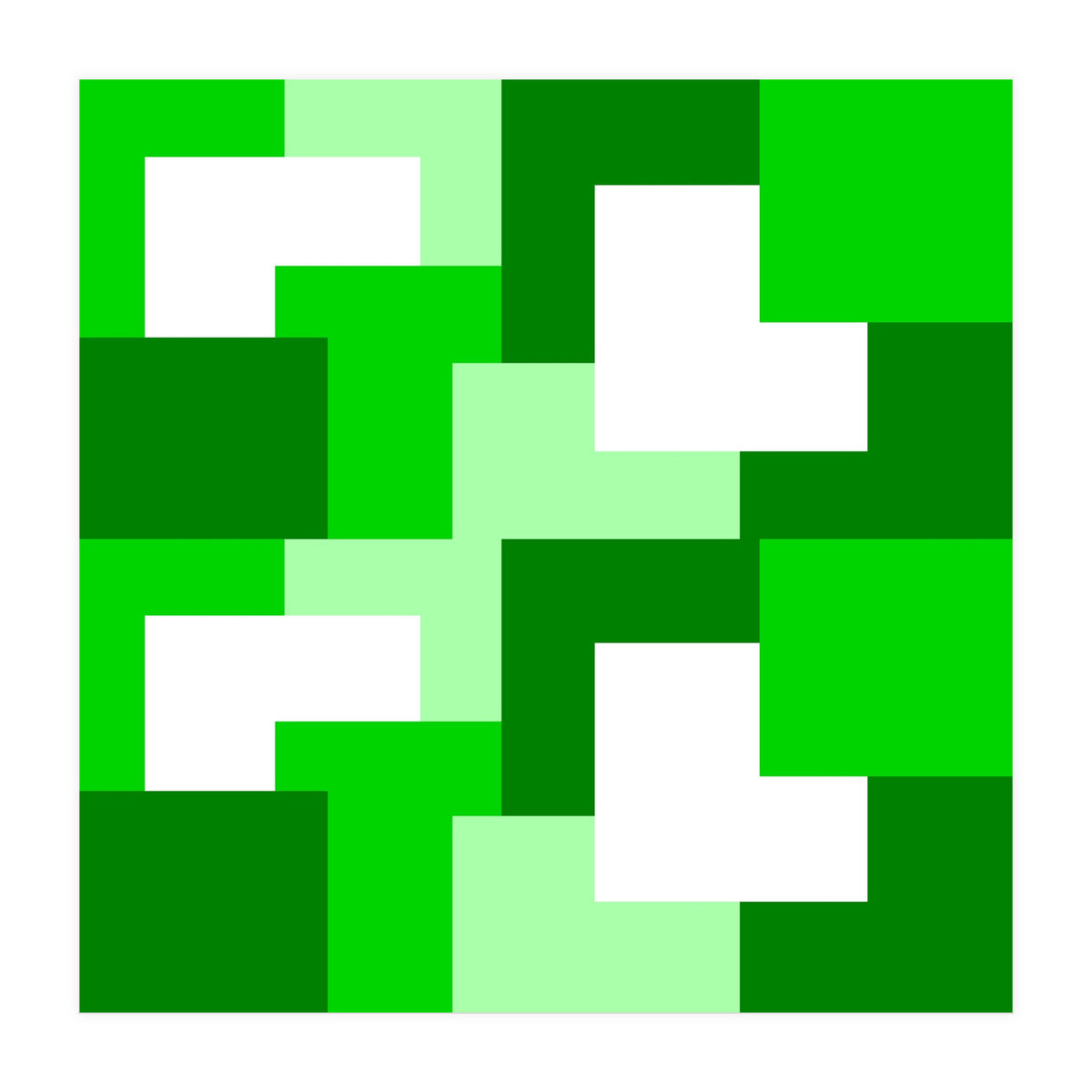 Green Abstract Square Tiles (Print Only)