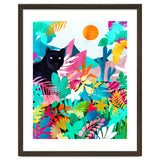 The Black Panther, Tropical Jungle Watercolor Painting, Botanical Forest Colorful Bohemian Illustration, Tiger Leopard Cheetah Animals thumbnail