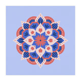Mandala flower - blue and coral (Print Only) thumbnail
