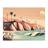 Vintage California, Coastline Poster (Print Only) thumbnail