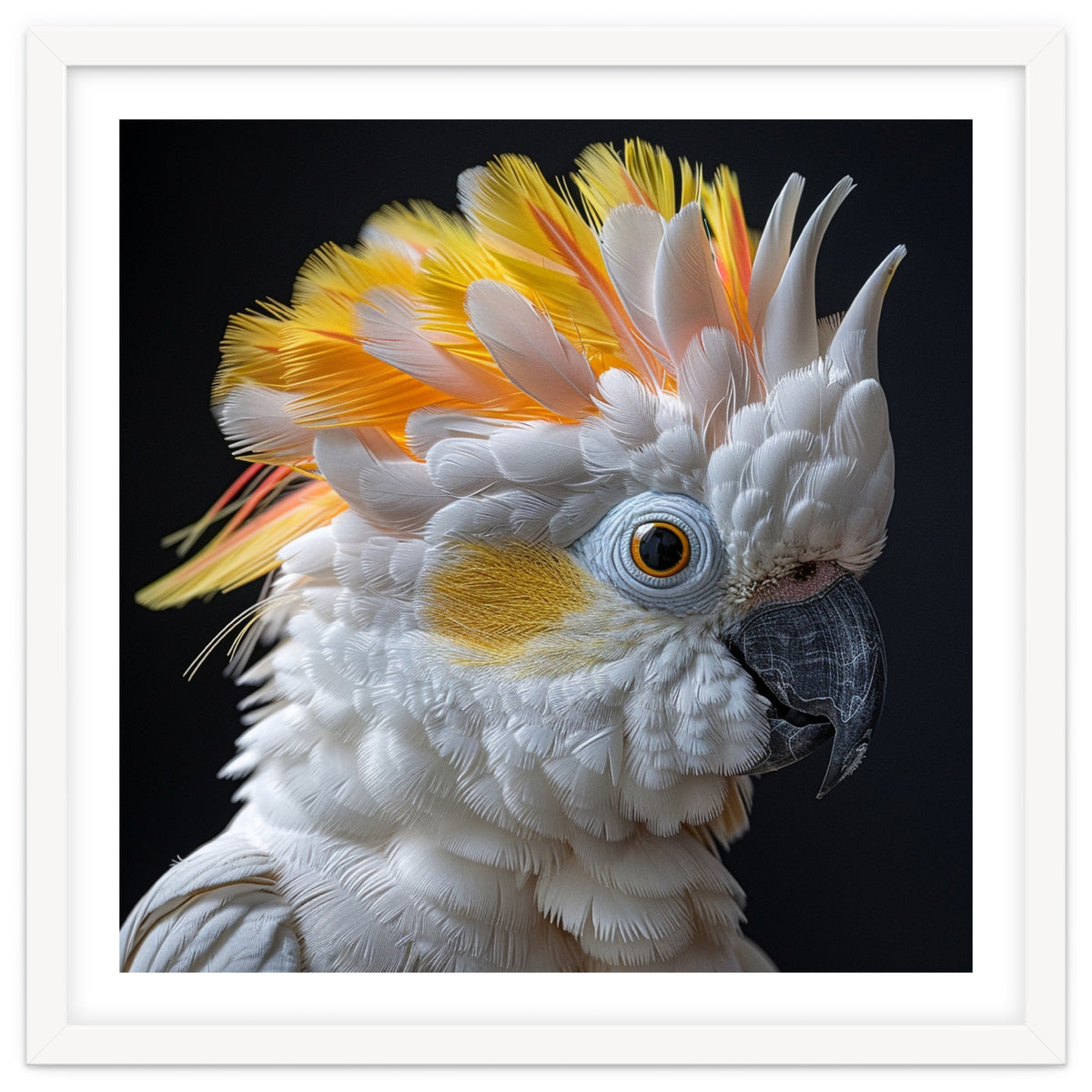 Close Up Of A Cockatoo Parrot With Yellow Crest