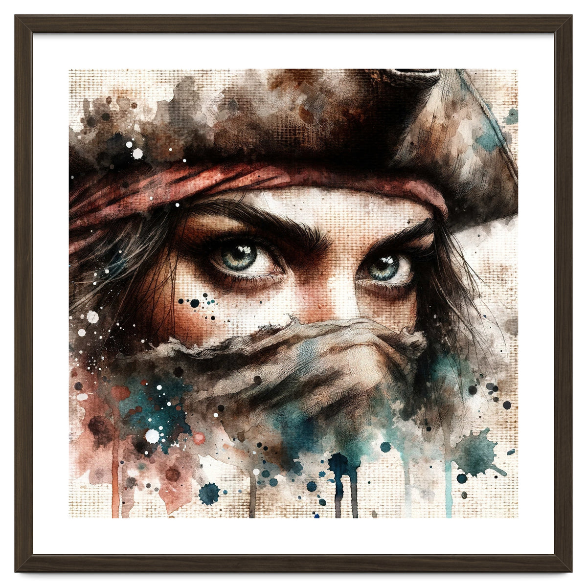 Watercolor Pirate Woman #1