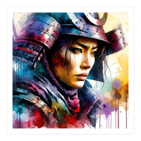 Samurai Asian Warrior Woman Portrait (Print Only)