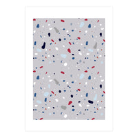 Modern Gray Blue Rounded Terrazzo (Print Only)