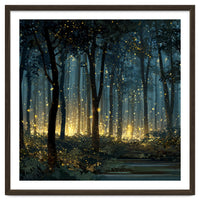 Enchanted Midnight Forest with Glowing Fireflies