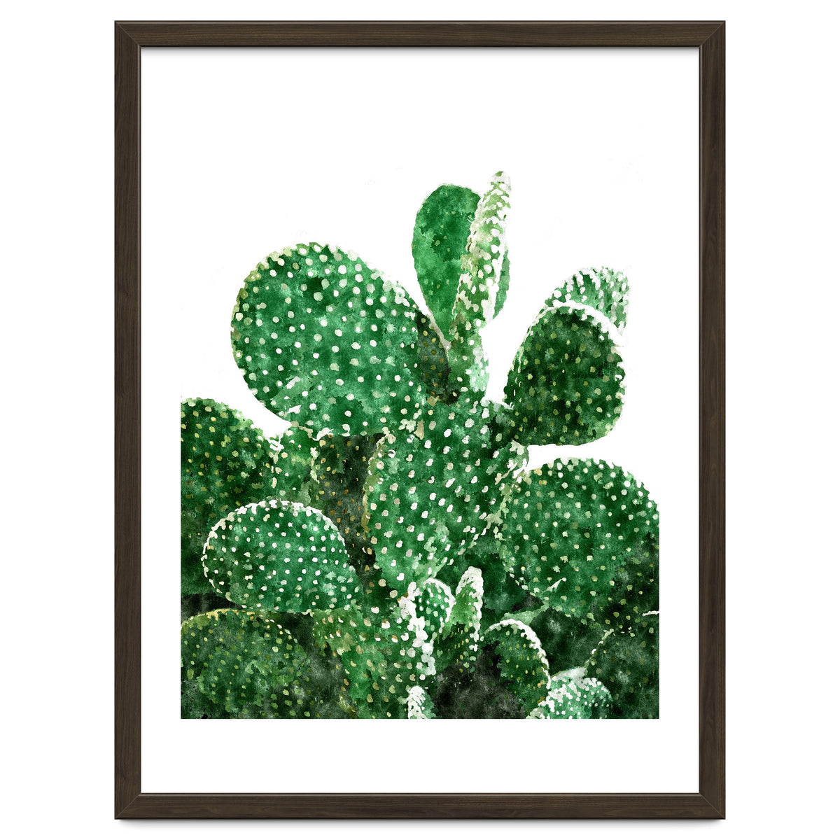 Velvet Cactus | Watercolor Botanical Plants | Minimal Boho Scandinavian Painting