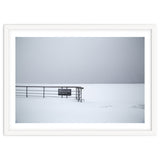 No lifeguards on the sign board in the winter snow beach thumbnail