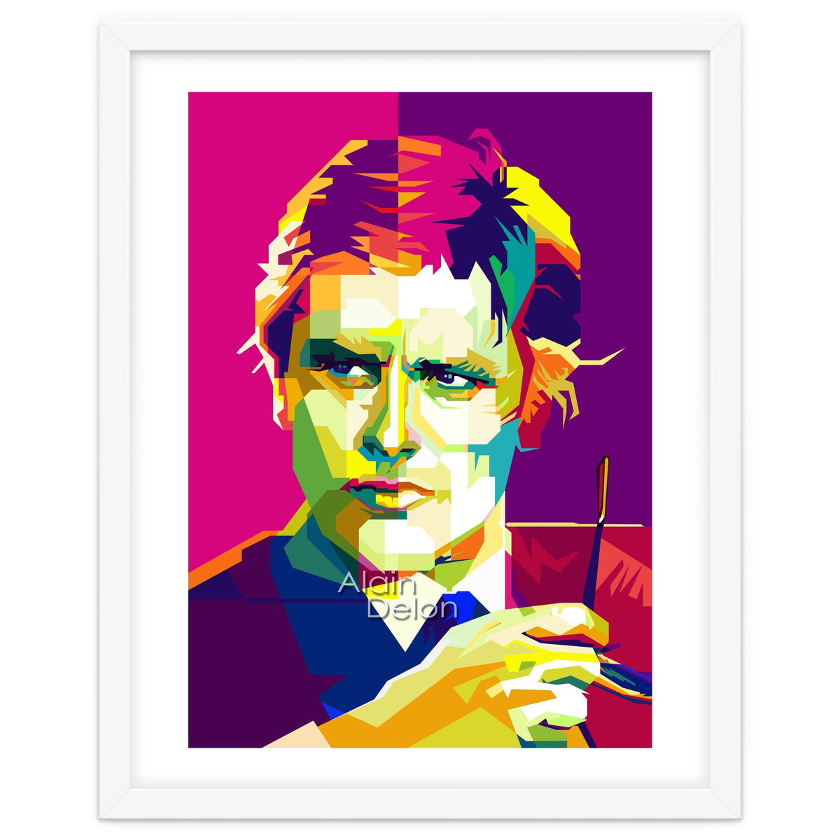 Alain Delon Retro Art WPAP