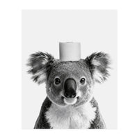 Koala, Toilet Paper Crown, Cute Animal Bathroom Art (Print Only)