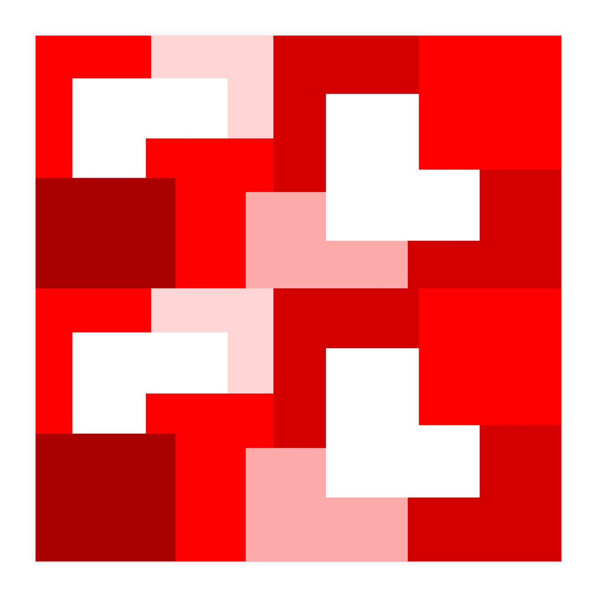 Red Abstract Square Tiles (Print Only)