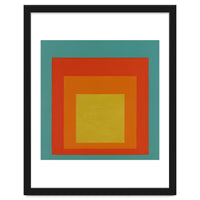 JOSEF ALBERS - HOMAGE TO THE SQUARE GREEN RED YELLOW ORANGE