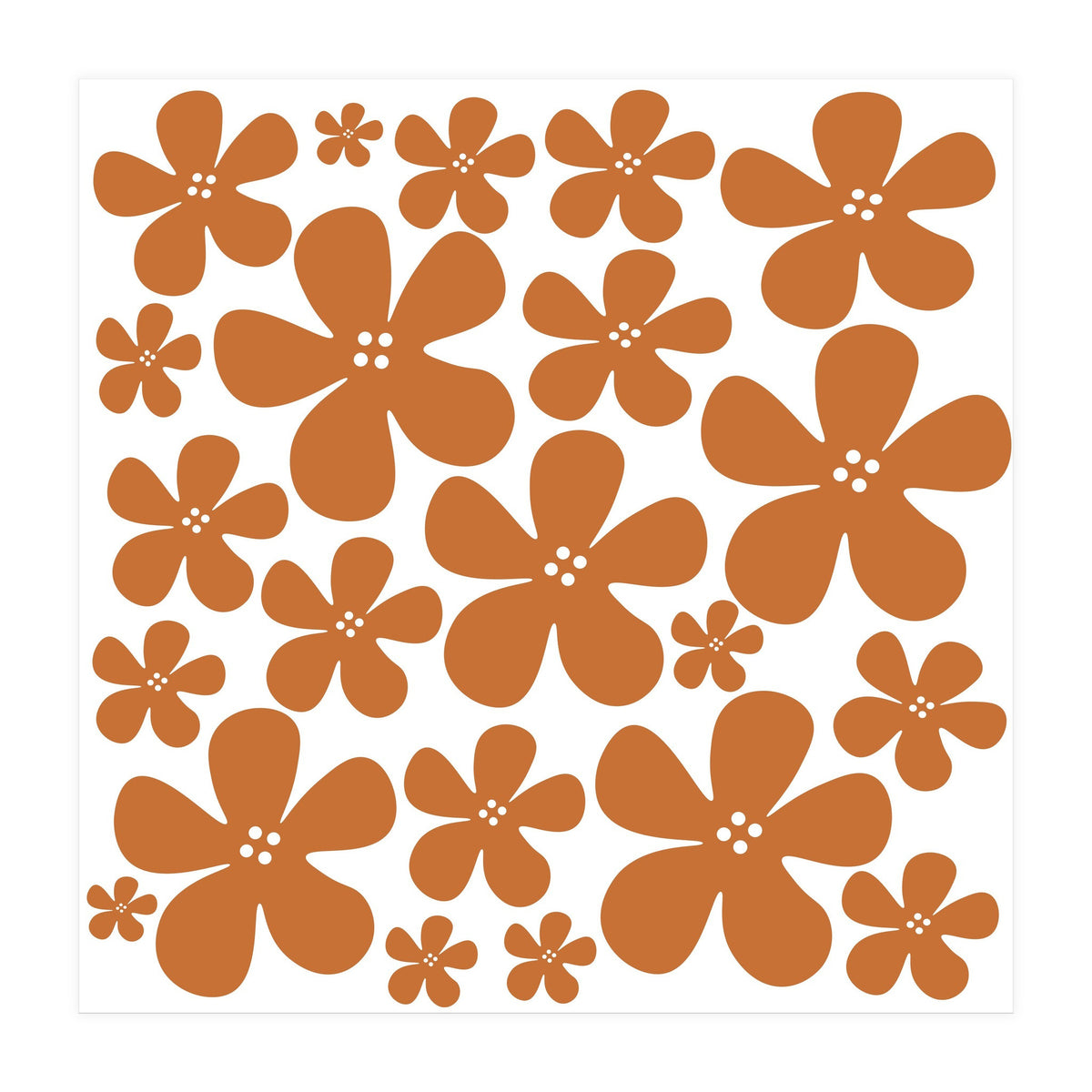 Brown Flowers Pattern (Print Only)