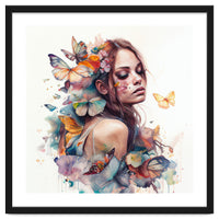 Butterfly Muse Watercolor Portrait