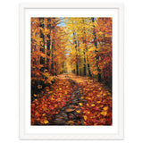 Sun-Drenched Golden Forest Path with Vibrant Autumn Foliage thumbnail
