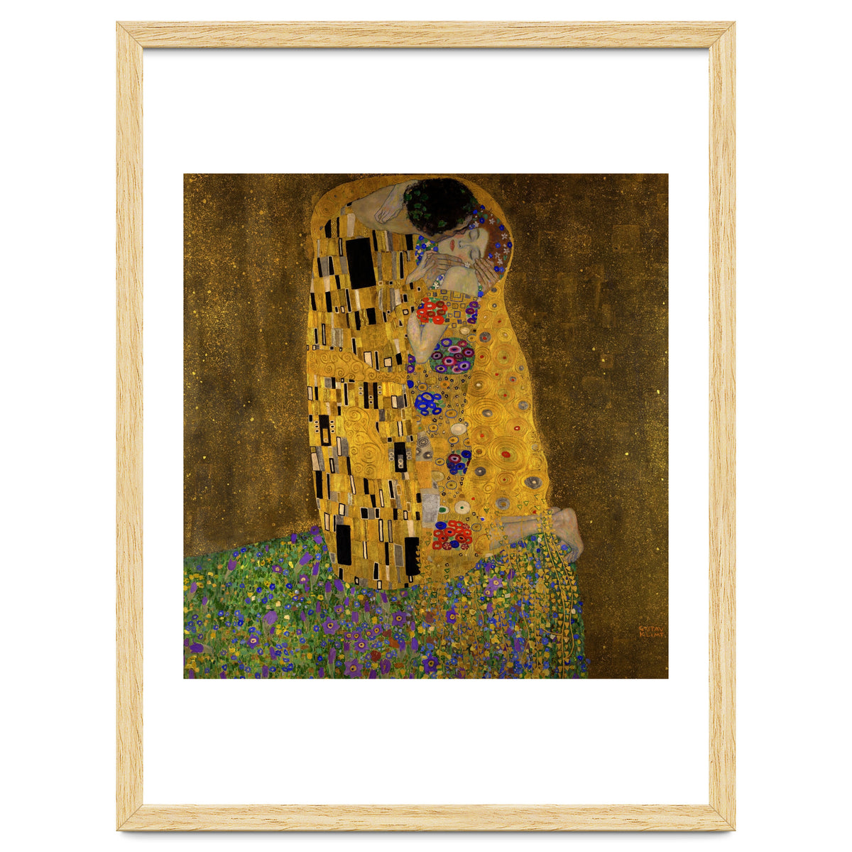 Gustav Klimt The Kiss Gold Romantic Art
