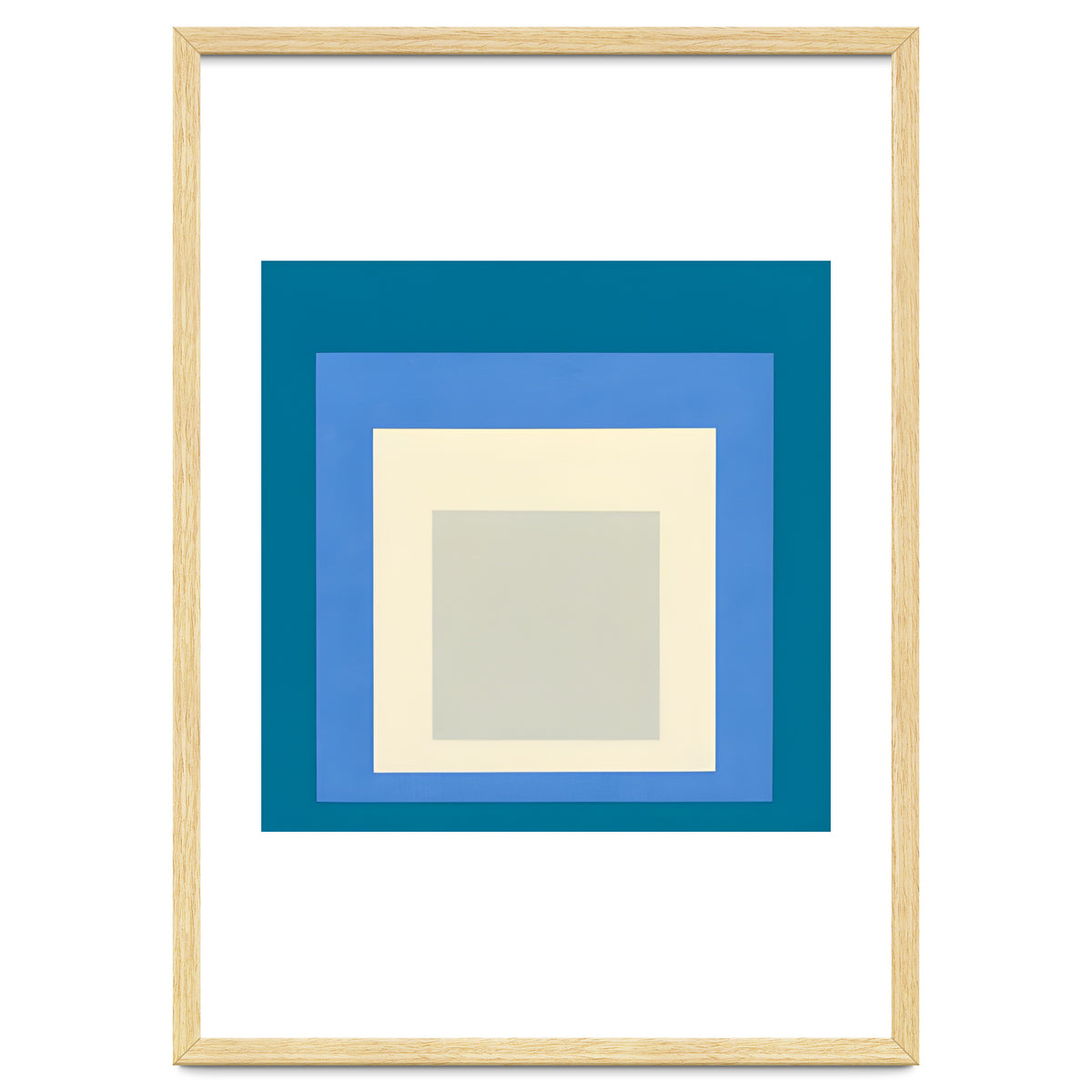 JOSEF ALBERS - HOMAGE TO THE SQUARE: BLUE WHITE GREY