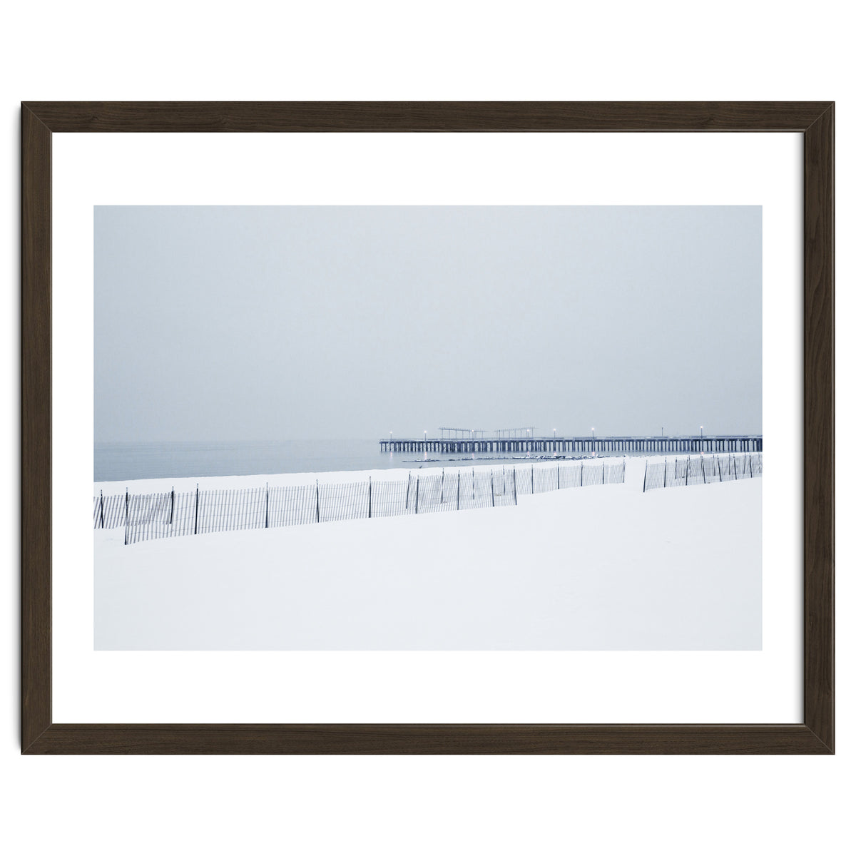 Pier in the winter seascape