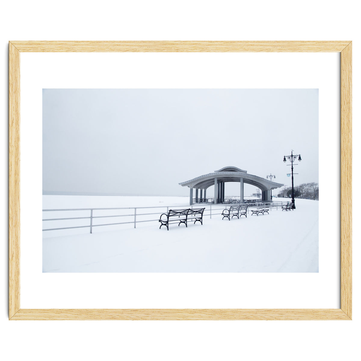 Benches in the Winter seascape