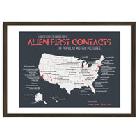 USA Map of Alien First Contacts in Movies