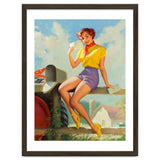 Pinup Girl On A Fence Showing A Love Letter thumbnail