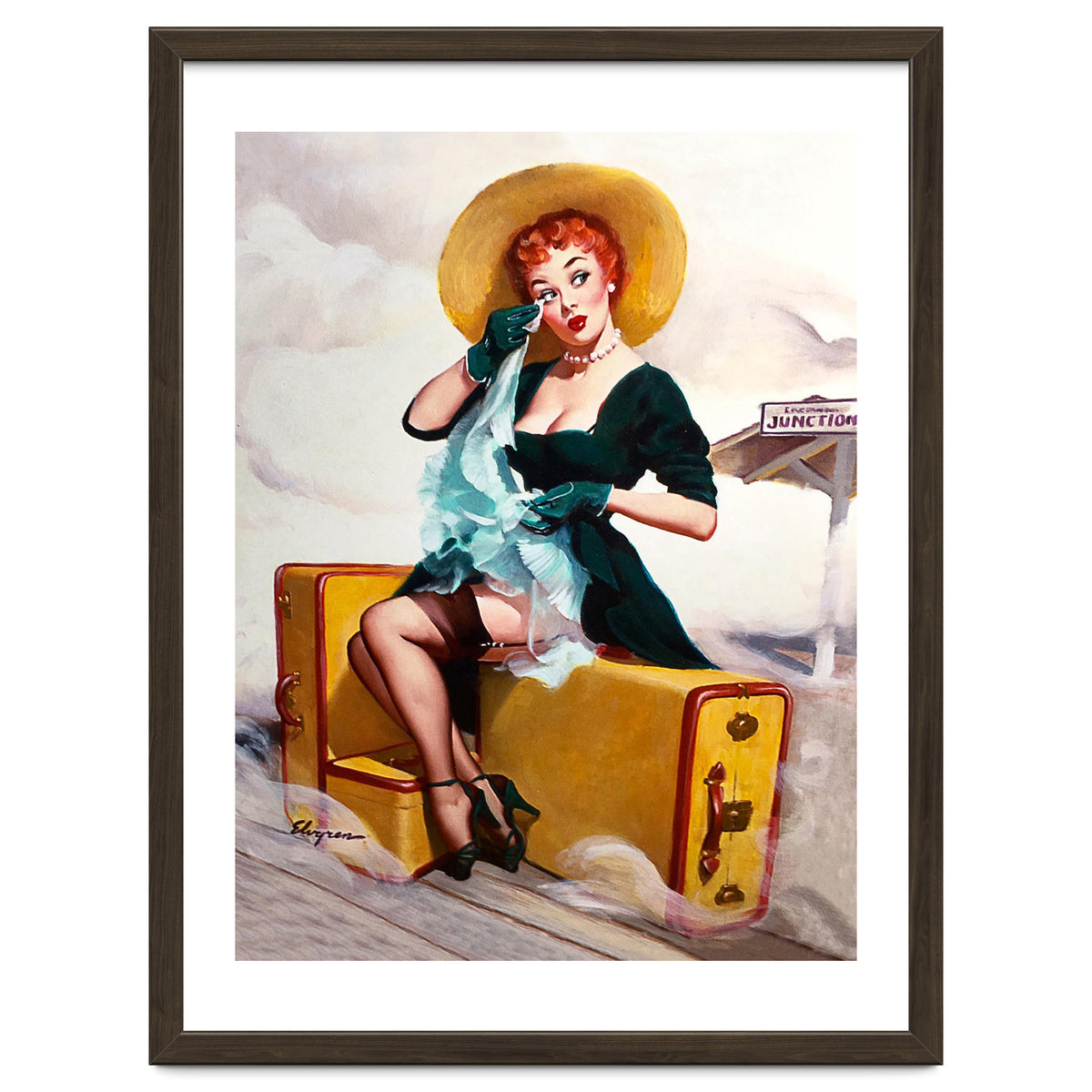 Pinup Sexy Girl Left At The Bus Station