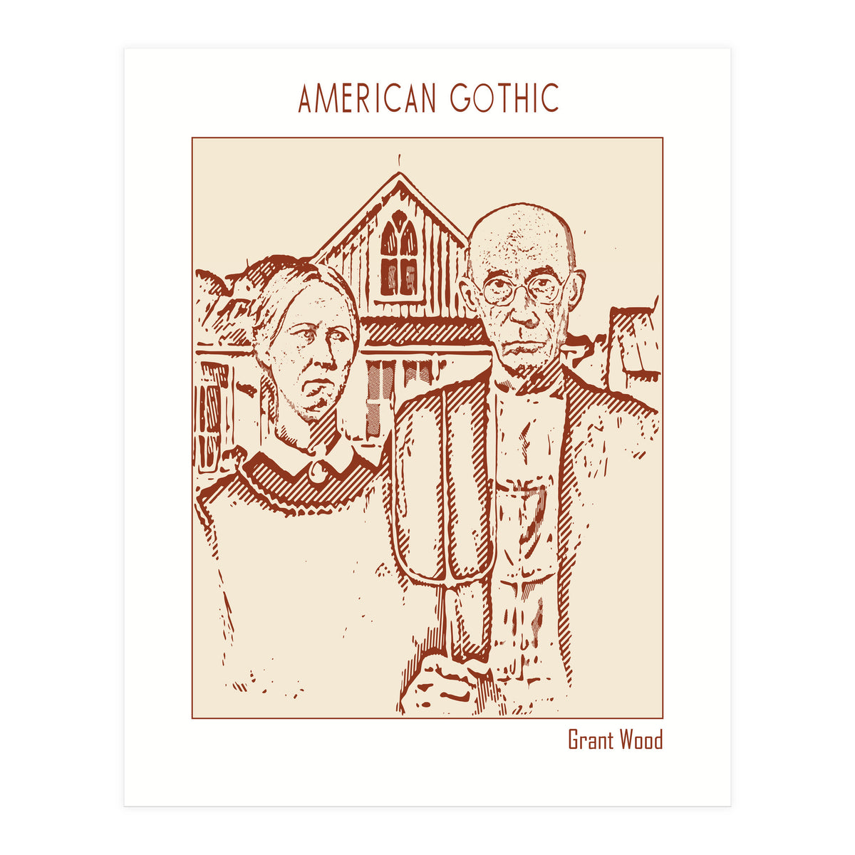 American Gothic – Grant Wood (Print Only)